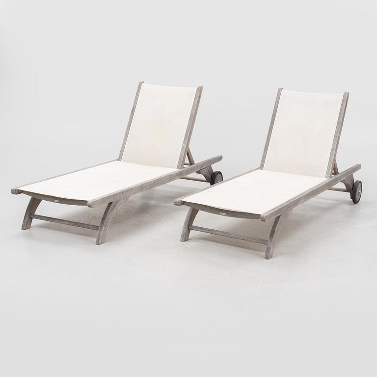 Däckstolar, ett par, "Columbus Sunbed", Skagerak, Danmark.