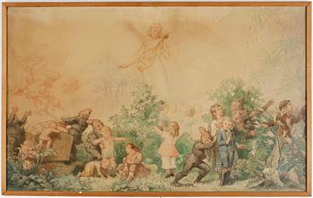Fredrik Wilhelm Scholander · FREDRIK WILHELM SCHOLANDER, blandteknik, signerad, daterad 1878.