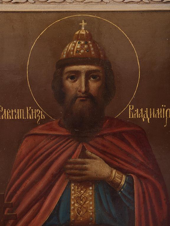 Ikon, Saint Vladimir. Firma Grachev, S:t Petersburg 1896.