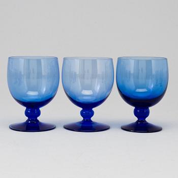 12 pieces of glass ware, designed by Björn Trägårdh for Reijmyre glasbruk.