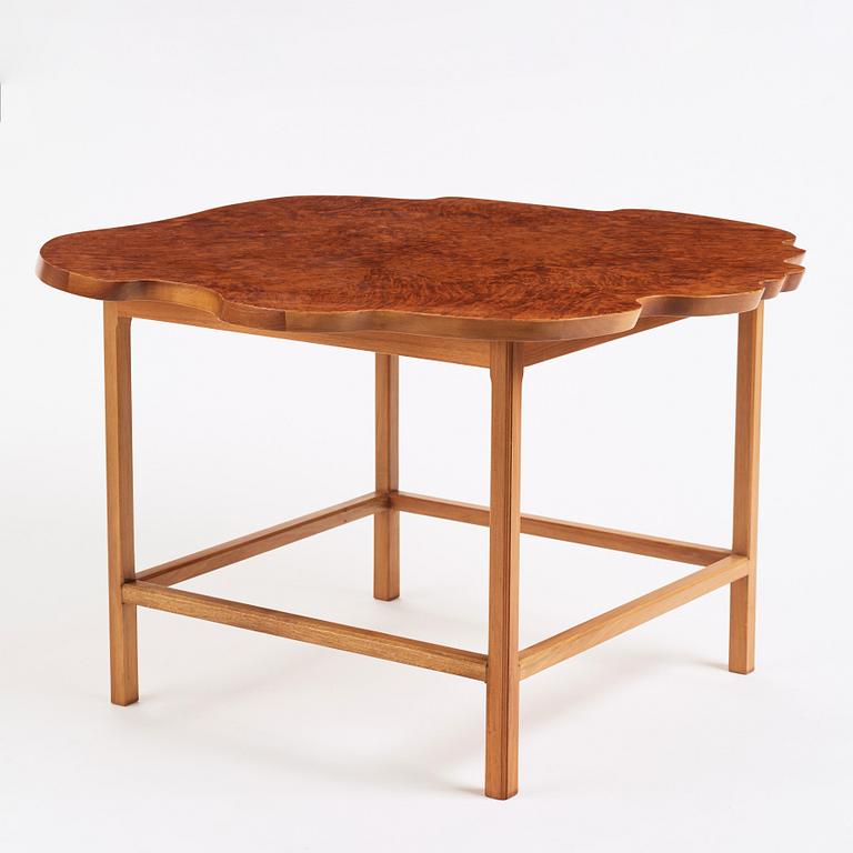 Josef Frank, a burled wood veneered top table, Svenskt Tenn, Sweden 1950s, model 1057.