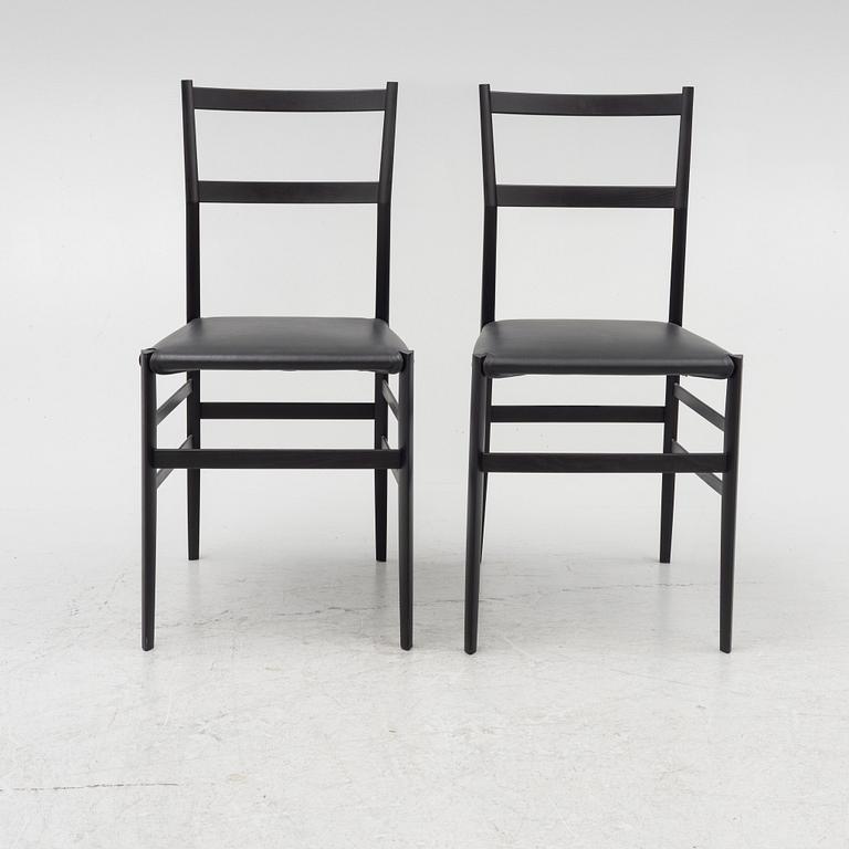 Gio Ponti, a set of two "Superleggera" chairs, Cassina, 21st century.