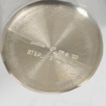 Ten small sterling silver beakers, marks of company Terrs i Wexiö AB, Växjö 1973-1976.