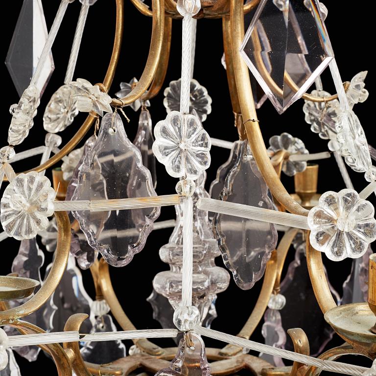 A Swedish Rococo 18th century six-light chandelier.