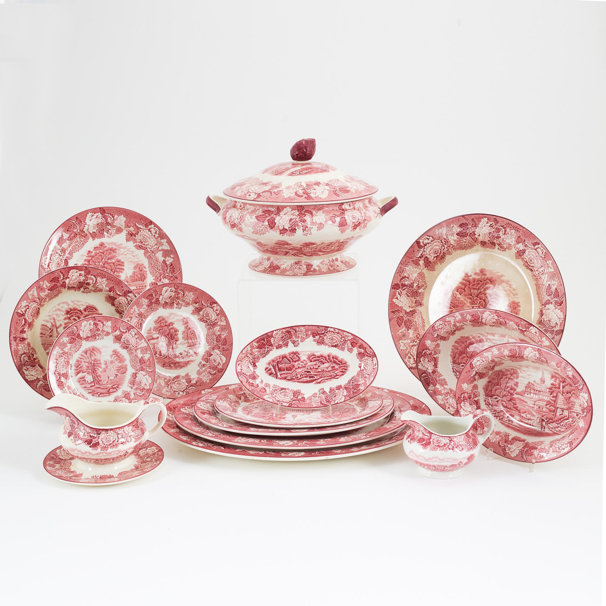 A 56 piece 'English Scenery' tableware, Wood & Sons England. - Bukowskis