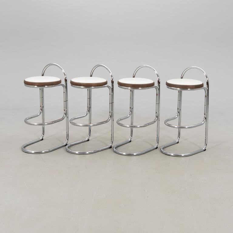 Bar stools, set of 4, late 20th century.