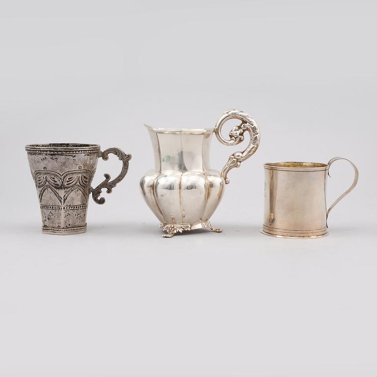 PARTI SILVER, 3 delar, 1800-tal. Vikt 350 gram.