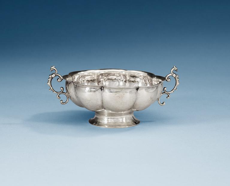 A SWEDISH SILVER BOWL, Makers mark of Johan Meyer, Karlshamn 1745.