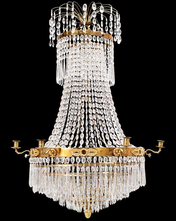 A Swedish Empire 1820/30's seven-light chandelier.