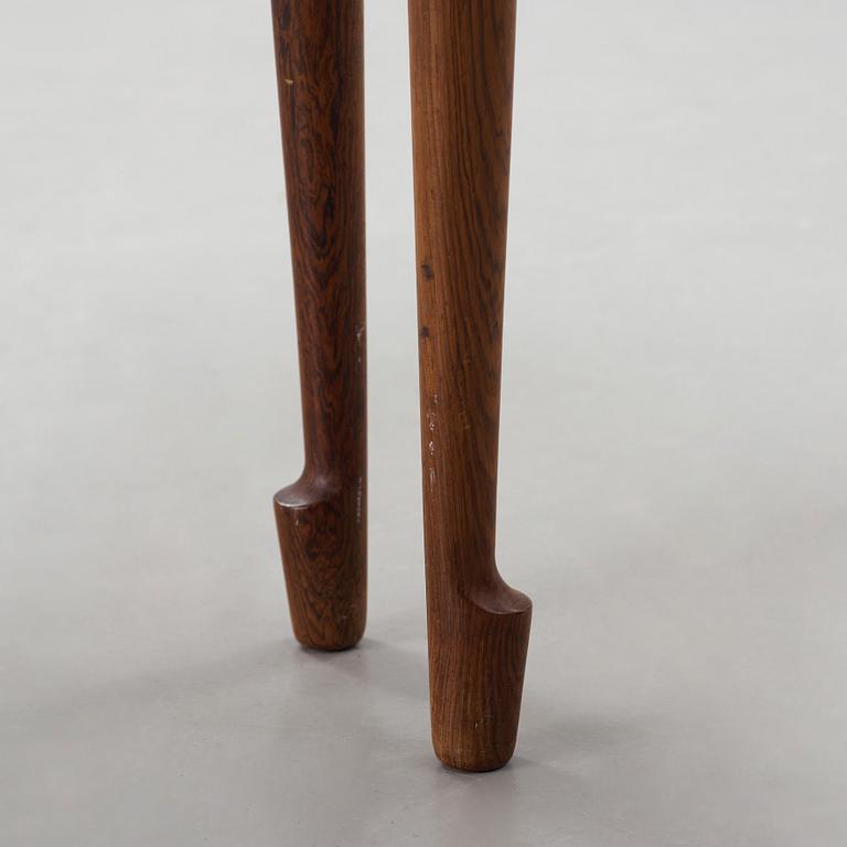 Bernt Petersen, a pair of palisander and rattan stools, Wørts Møbelsnedkeri, Denmark ca 1960.