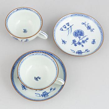 Kaffekoppar med fat, 12 st, "Nejlika", IKEA, 1700-talsserien, 1990-tal.