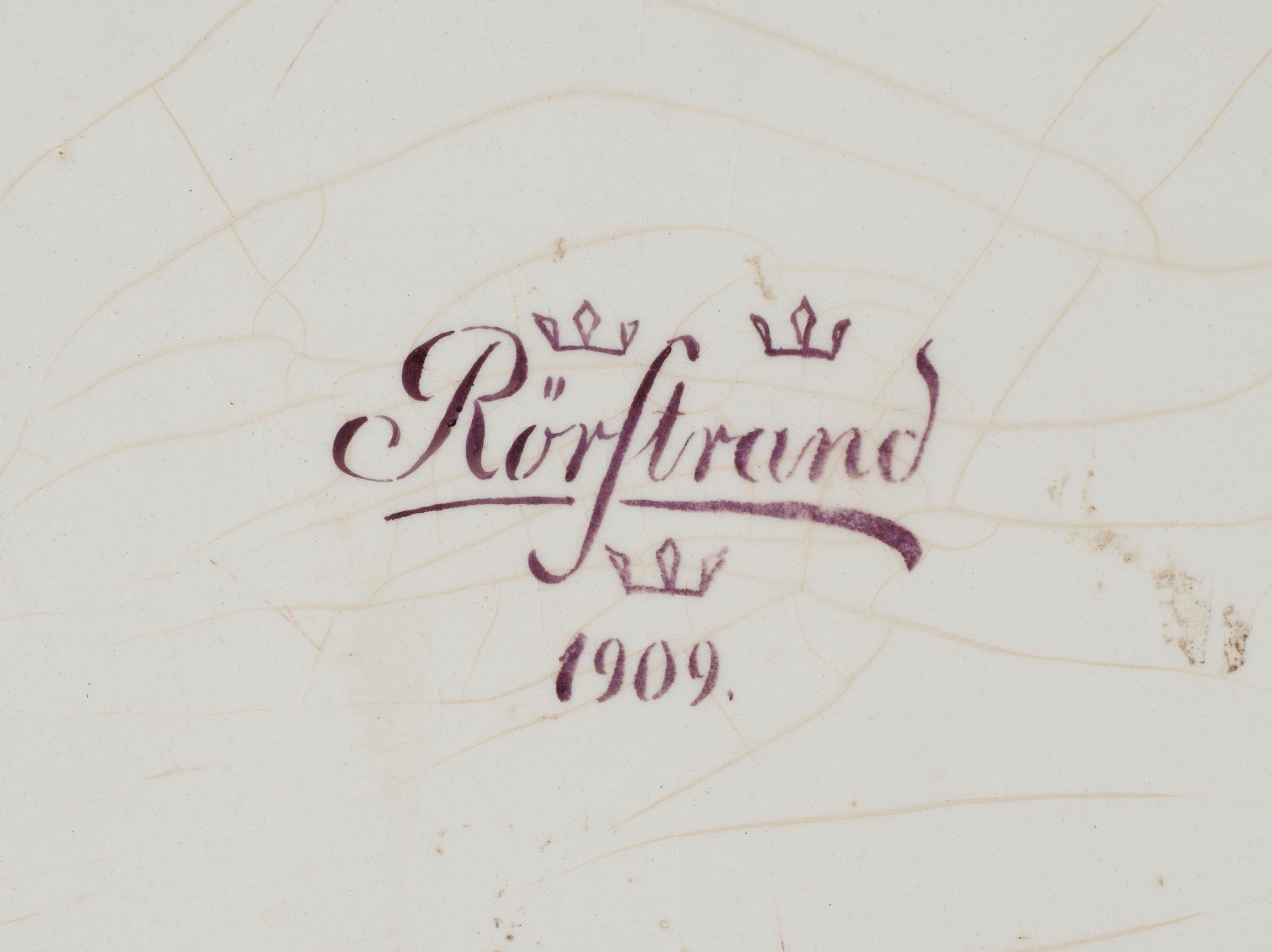TEBORD, fajans, Rörstrand, 1909. Kunglig proveniens.
