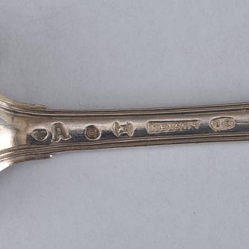 A Swedish 18th century 35 piece cutlery, makers mark of  Kilian Kelson, Stockholm 1759.