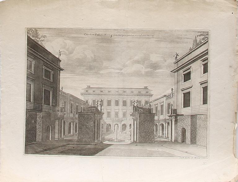 PARTI LITOGRAFIER SAMT TECKNINGAR OCH BLANDTEKNIK, 10 st, bla efter Desprez och Manet. 1900-tal.