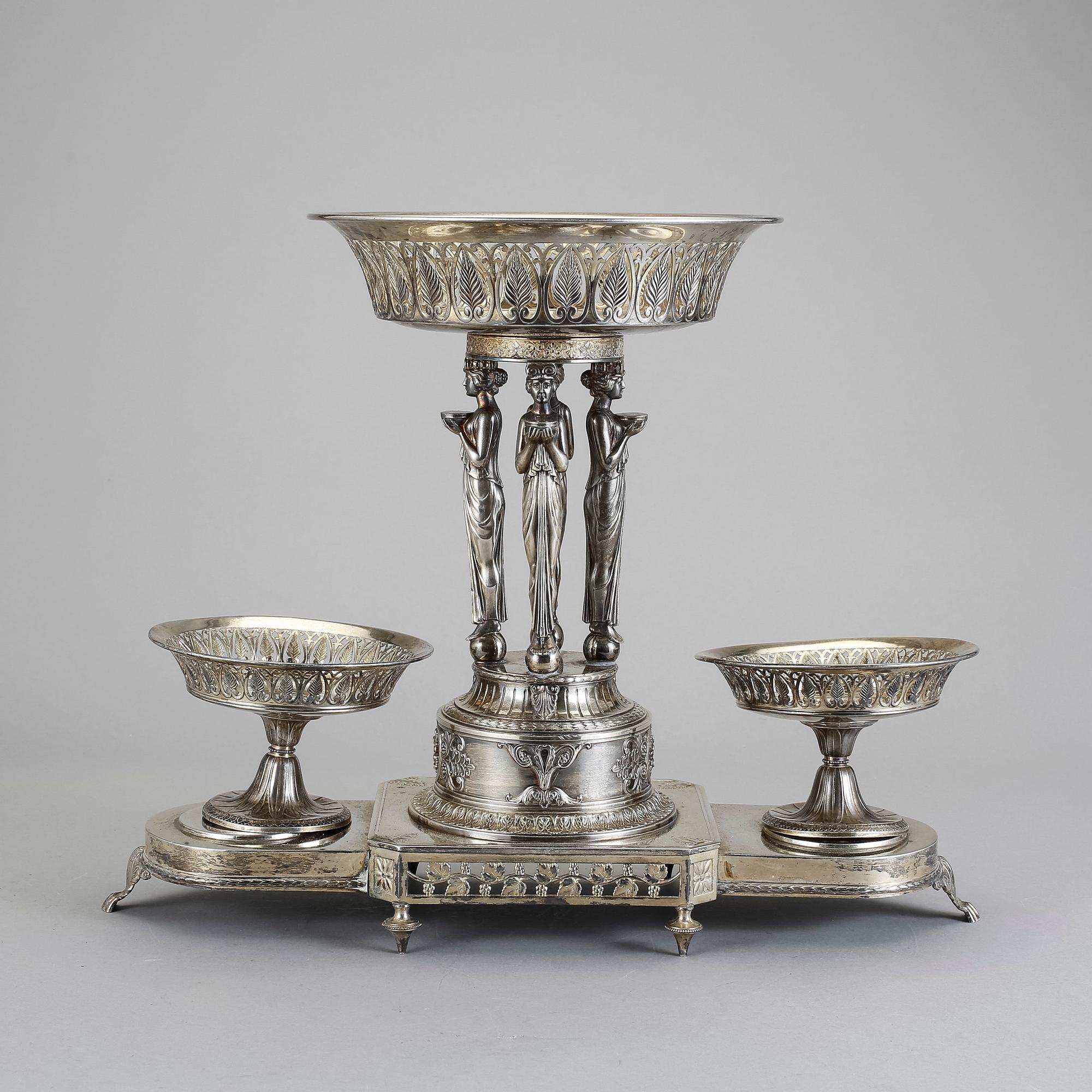 BORDSUPPSATS, nysilver, Württembergische Metallwarenfabrik WMF, 1900-talets början.