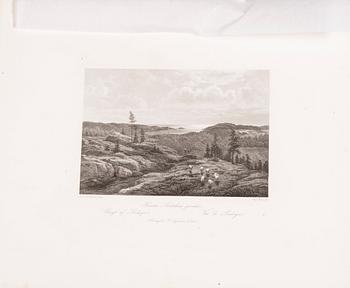 PARTI GRAVYRER, ca 25 st,  stålstick, "En resa i Finland", A. Weger, 1870-tal.