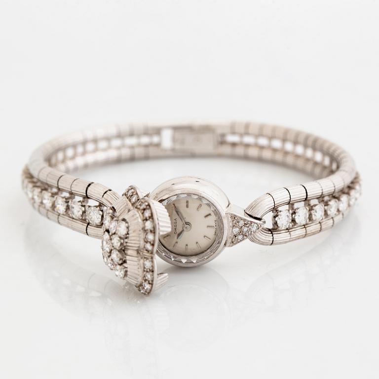 Omega brilliant cut diamond watch.