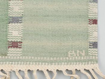 RUG. "Falurutan, grön Fabiola". Rölakan (flat weave). 261 x 185,5 cm.