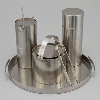 COCTAILSET, 4 delar, rostfritt stål,  "Cylinda-Line", Arne Jacobsen, Stelton, Danmark, 1900-tal.