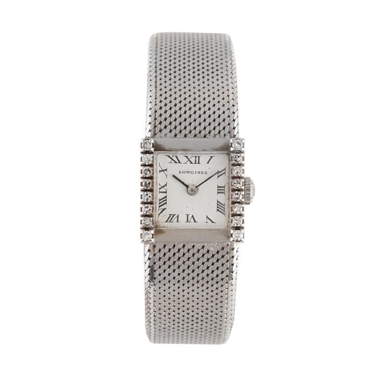 Longines. Platina. Manual winding. 17x17 mm. mid-1900s.