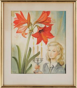 Helge Artelius · HELGE ARTELIUS, gouache o akvarell, signerad.