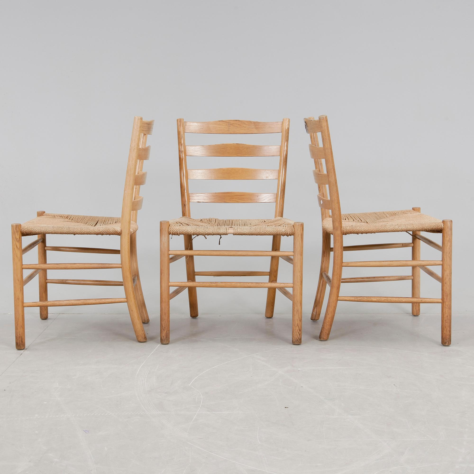 STOLAR, 3 st, "Kyrkstolen", Kaare Klint, 1900-talets andra hälft.