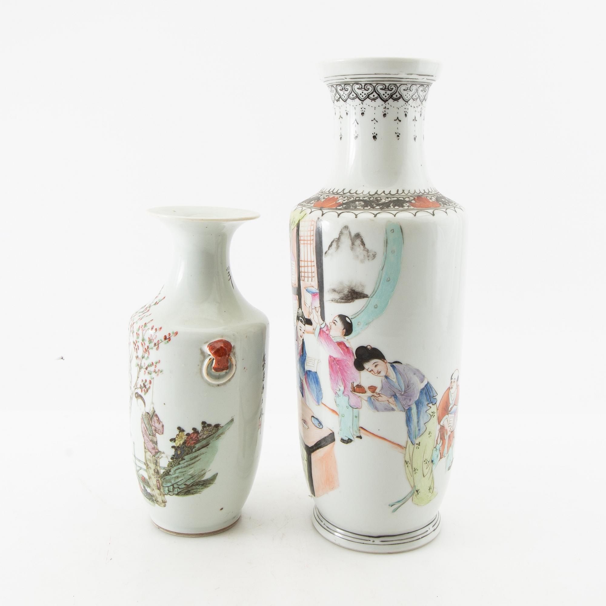 Vases 2 pcs China 20th century porcelain.