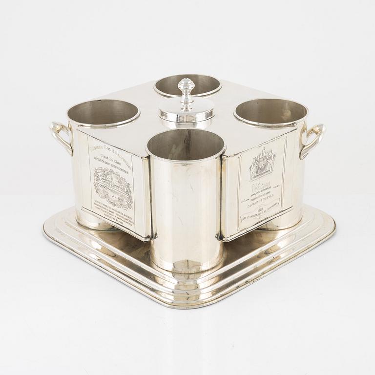 A silver-plate wine cooler, 21st century.