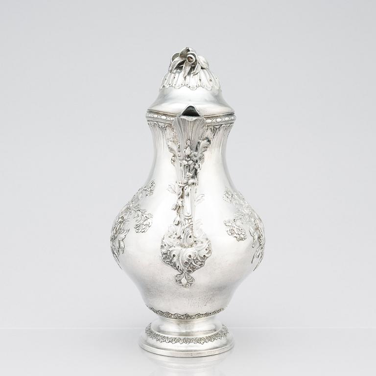 A Swedish 18th Century Rococo silver coffee-pot, marks of Petter Eneroth, Stockholm 1775.