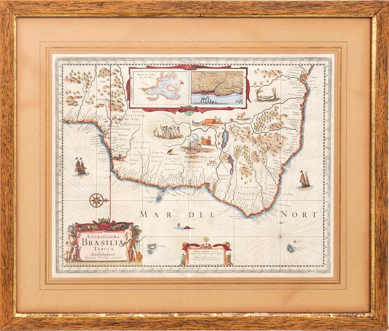 Henricus Hondius II, map of Brazil, ca 1635.