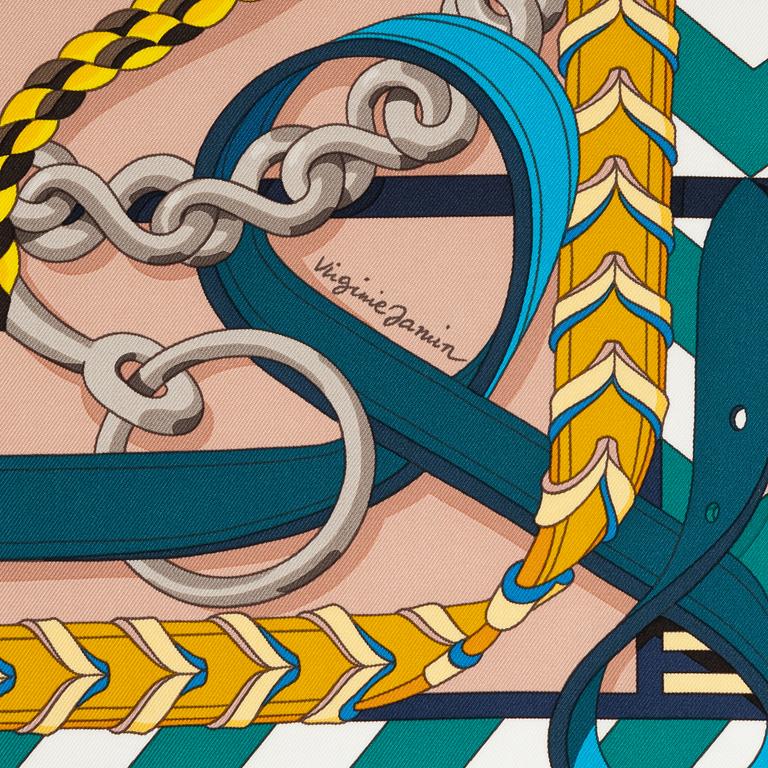 Hermès, a 'Panoplie Equeste' silk scarf.