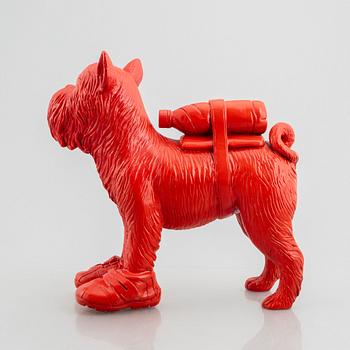 William Sweetlove, "Cloned Griffon Bruxellois with pet bottle" (Red).