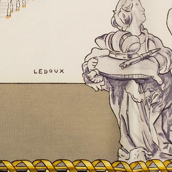 HERMÈS, scarf, L'Ecole Espagnole de Vienne, Philippe LeDoux, Original issue 1967.