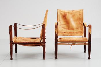 FÅTÖLJER, ett par, "Safari Chair", Kaare Klint, Rud. Rasmussen Snedkerier, Danmark, 1950/60-tal.