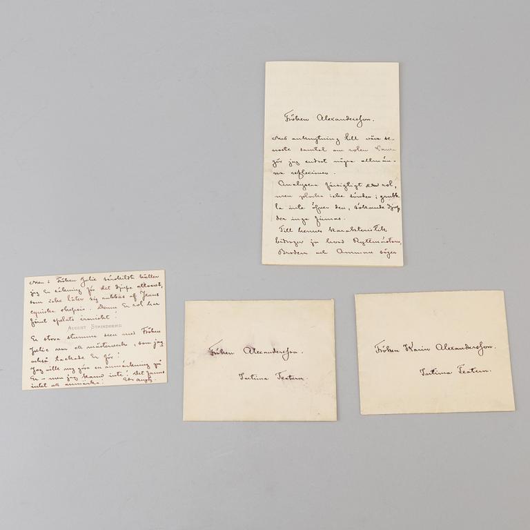 A set of two post cards with autograph by August Strindberg.