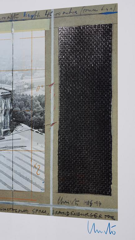 Christo & Jeanne-Claude, offset in colours with application. Signed.