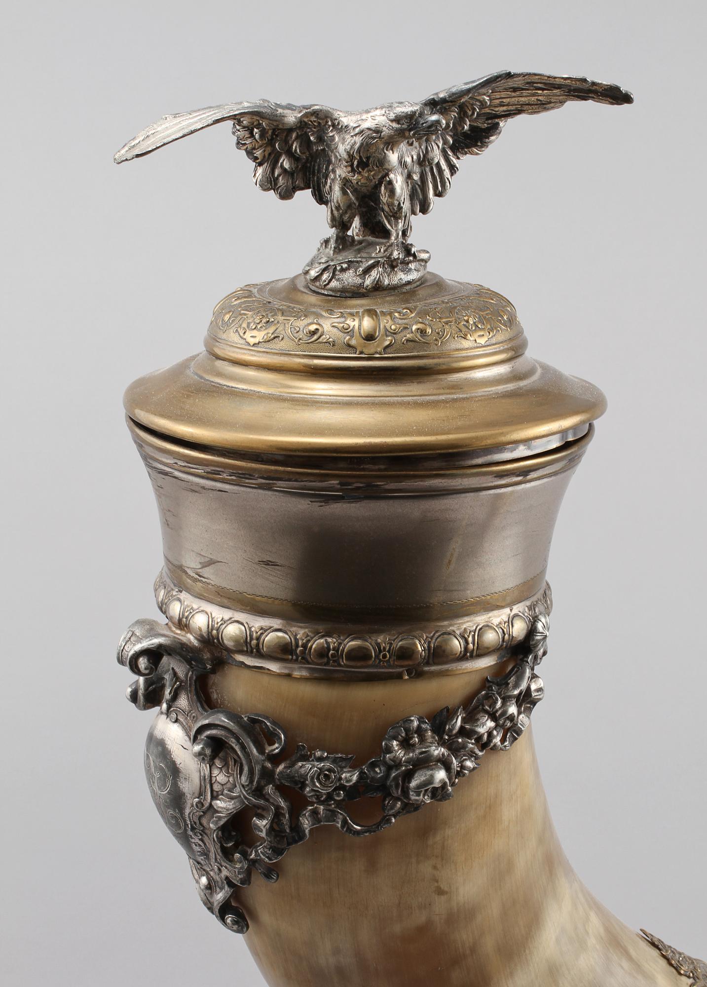 DRYCKESHORN, horn och metall, 1800-talets slut.