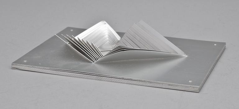 ARNE JONES, skulptur, väggrelief, klippt aluminium, "Blossom", 1960-tal.