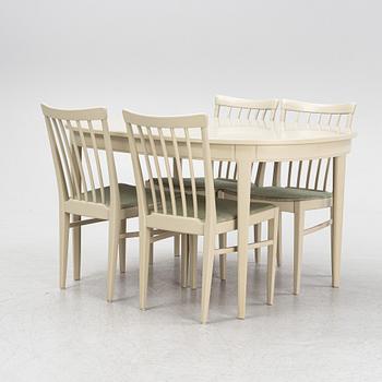 Carl Malmsten, a 'Herrgården' dining table and four chairs, Bodafors, Sweden,