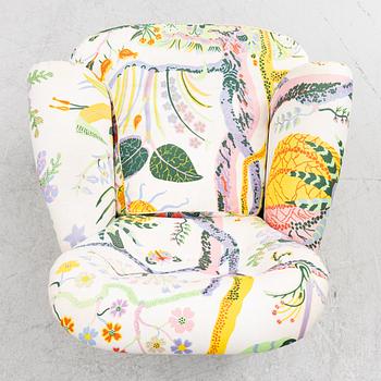 Josef Frank, armchair with footstool, model 336, Svenskt Tenn.