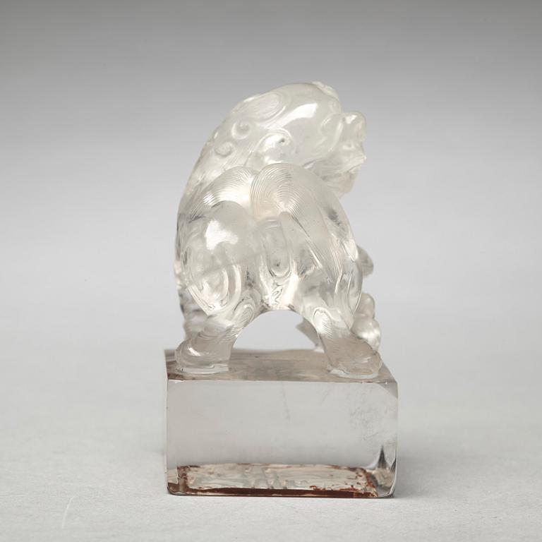 A rock chrystal seal stamp, late Qing dynasty.