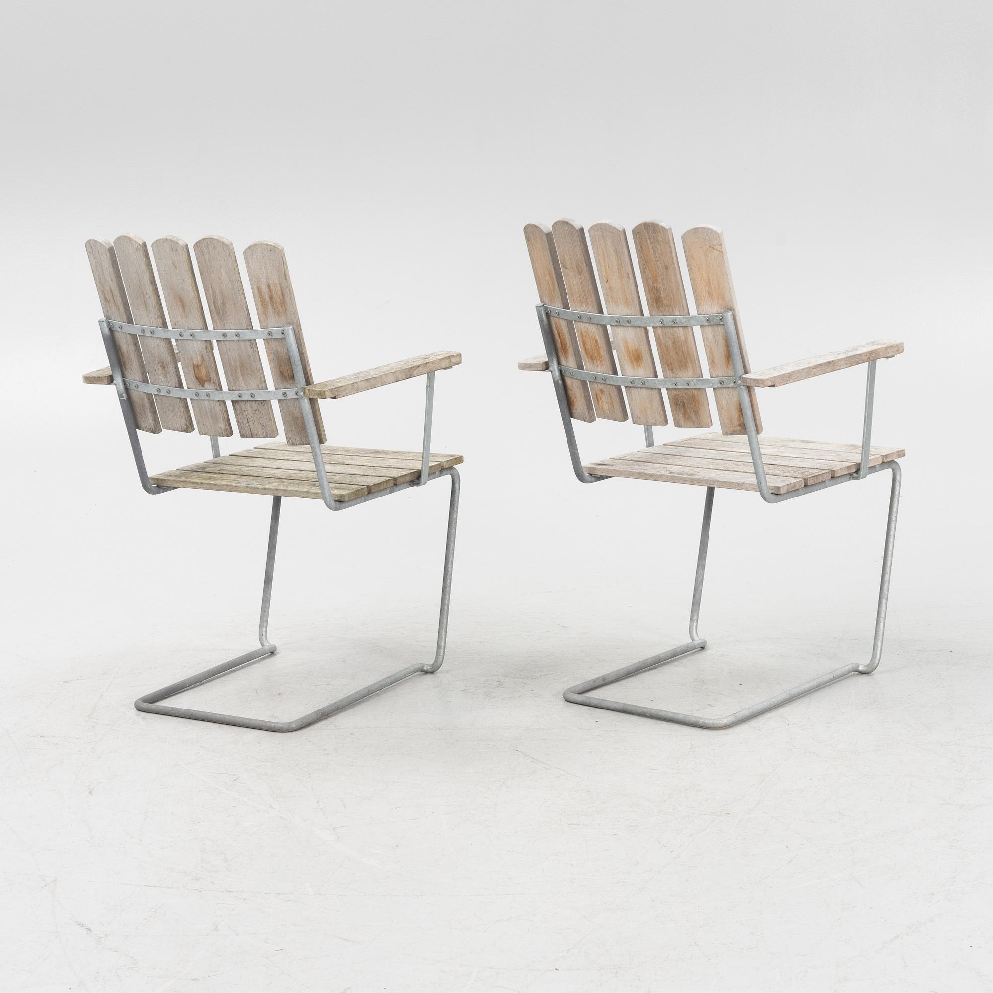 Arthur Lindquist, matbord och 8 karmstolar modell A2, Grythyttans stålmöbler, 2000-tal.