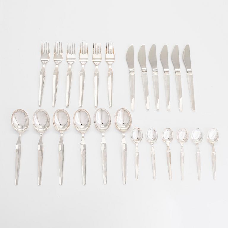 A 24-piece sterling silver cutlery set, 'Diplomat', Kultateollisuus Turku 1978.