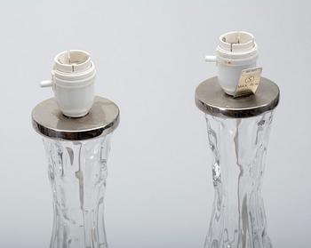BORDSLAMPOR, ett par, glas, design Carl Fagerlund.