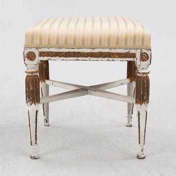 A late Gustavian stool, late 18th century.