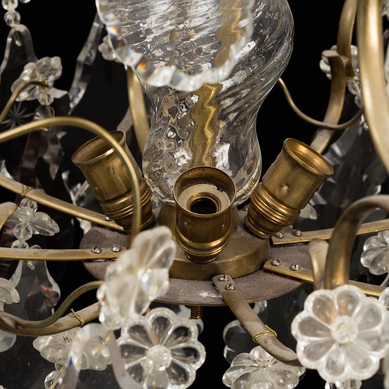 A baroque style chandelier, second half of the 20th century.