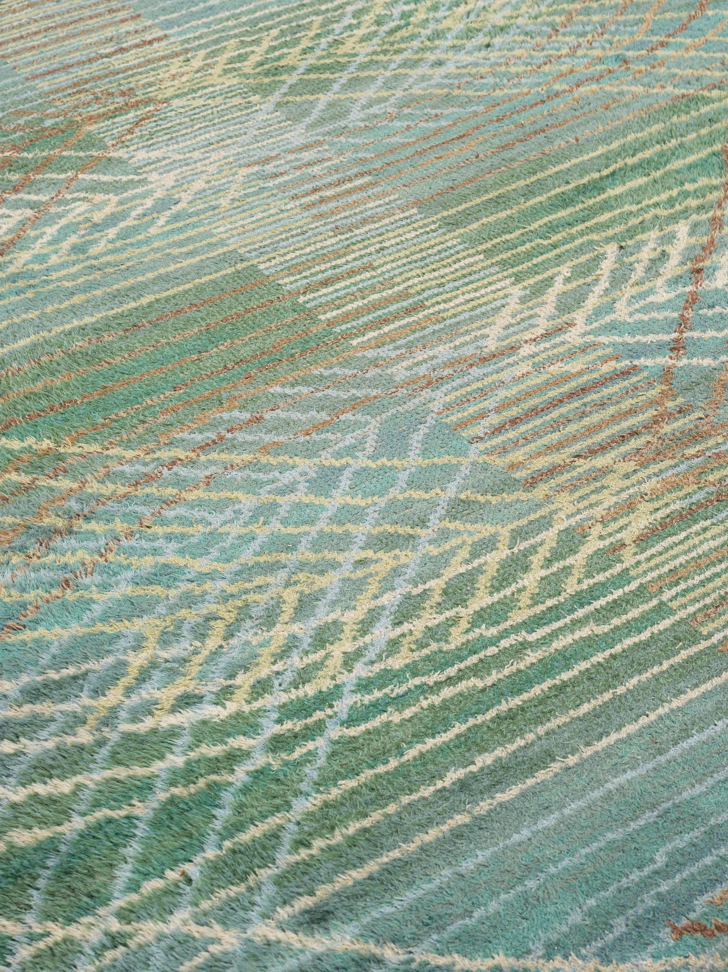 MATTA. "Marina, grön". Rya. 325 x 256,5 cm. Signerad AB MMF BN.