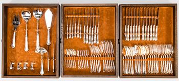 An 83-piece set of 'Chippendale' silver cutlery, Finnish and Swedish hallmarks, 1956-2004.