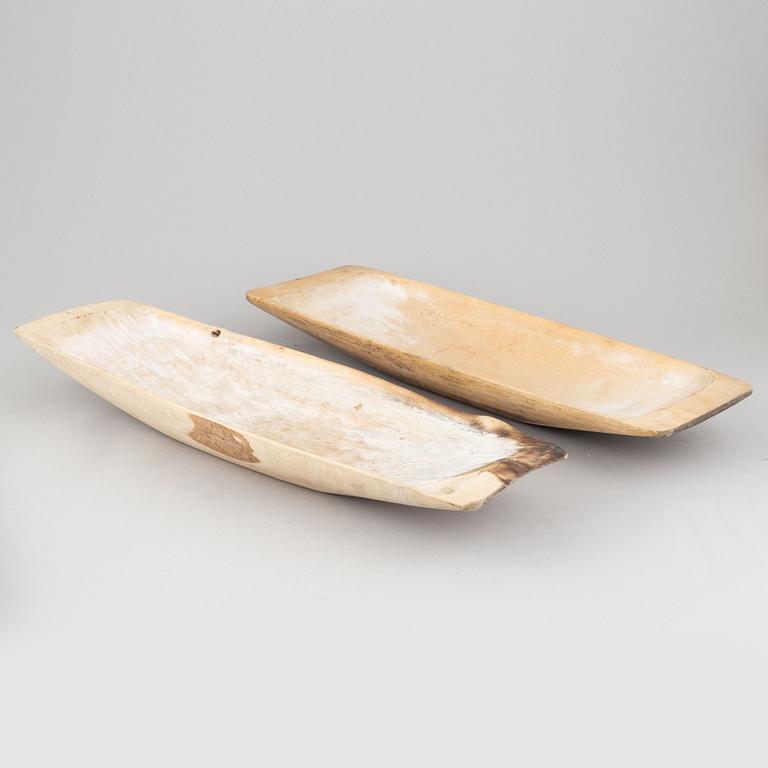 Four swedish wooden bowls, 19th century/early 20th century.