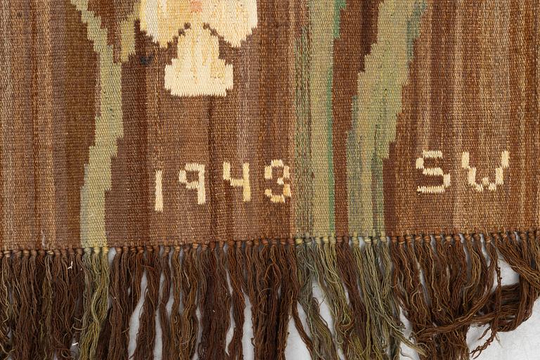 Vävd tapet, rölakan och gobelängteknik Sofia Widén 1943, ca 221,5 x 166,5 cm.